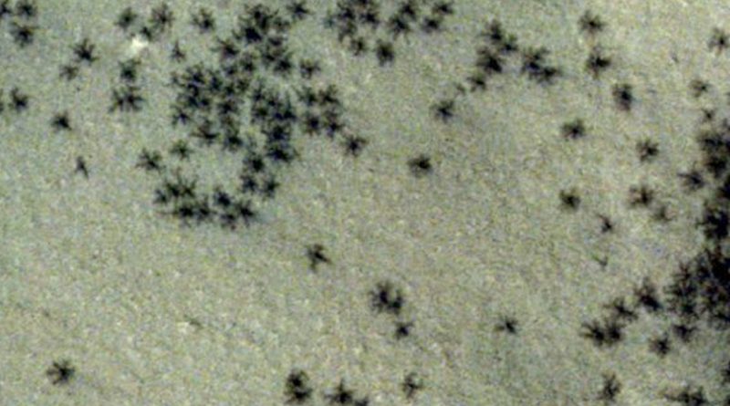 Hallan espeluznantes ‘arañas’ en la superficie de Marte