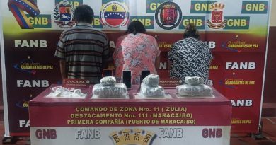 GNB efectuó la aprehensión de un hombre y dos mujeres con envoltorios de droga en Maracaibo